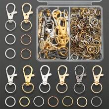 135pcs/Box DIY Jewelry Making Accessories Random Mixed Colors Including 15pcs Lobster Clasps, 120pcs Jump Rings, Suitable For Handmade Woven Keychains, Bag Accessories, Strap Clips, Lobster Clasps, Bag Chain Hooks, Snap Fasteners, Round Single Rings, Dog Leash Buckles, Lobster Clasps, Jewelry Accessories Materials - Lobster Buckle & Jump Ring - View 8