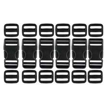 18pcs Plastic Buckle Set - 6 Quick Release Buckles + 12 Webbing Clips, Side-Opening Buckles, Suitable For Backpack Straps, Dog Collars Plastic Buckle Clips - Multicolor - View 11