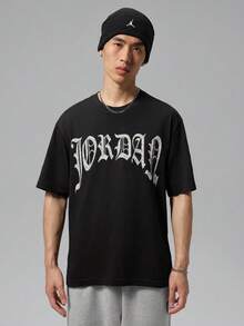 Jordan Men's AS BRK S GOTHIC 85 SS Crew Neck Short Sleeve Knit Collarless T-Shirt TIO0020-010 - Black - View 1