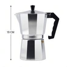19cm Coffee Aluminum Moka Pot, Classic Italian Espresso Maker, Stovetop Coffee Brewer, For Home Kitchen Office Use - Apricot - View 5