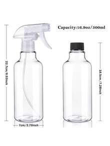 Plastic Spray Bottle Empty Bottle 16.9oz/500ml Durable Spray Bottle Mist/Stream Water Bottle, Suitable For Cleaning Solutions, Essential Oils, Hair Care - Multicolor - View 5