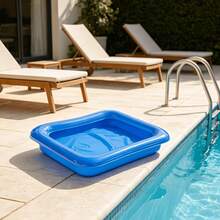 Portable Foldable Pool Cleaning Basin, 23.6*17.7in, Essential For Pool Maintenance Before Use, Also Suitable As Foot Bath And Post-Swim Cleaning Basin. Air Pump Not Included - 藍色 - 查看 7