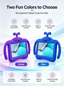 Qetupa Tablet Anak 7 Inci Android 13, 4GB+64GB, Layar IPS 1024x600, Kamera Ganda, Baterai 3500mAh, WiFi, Tablet Balita dengan Casing Anti Guncangan, Kontrol Orang Tua, Tablet Pembelajaran Edukatif, Hadiah Ulang Tahun Anak (Tanpa Adaptor) - Purple - View 4