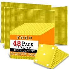 TOUO Pyramid 6-48Pack Sound Insulation Panels Acoustic Foam For Media Room Living Room Interior Wall Decor Wall Sound Absorbing - TOUO - View 10
