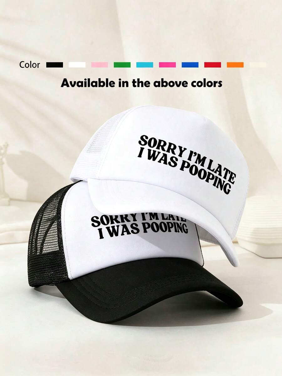 1pc High Elastic Soft Breathable Non-Sweating Printed Sponge Hat, Hollow Out Breathable Daily Sun Hat Unisex, Suitable For Daily Commute, Sports Leisure, Home Outings, Short Trips - Multicolor - View 1