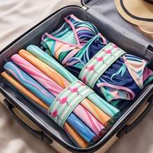 Beach Chair Towel Strap, Stretchable Wind-Resistant And Durable, Multi-Color Tropical Ocean Print, Suitable For Beach, Pool, Cruise, Hawaiian Style Pool Relaxation Accessory, Travel Essential - Multicolor - View 4