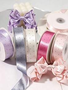 شريط ساتان لامع بنقاط بولكا DIY إكسسوارات شعر فيونكات تغليف هدايا زهري شريط زخرفي حفلة زفاف فيونكات ديكور DIY تغليف هدايا - أنماط متعددة - مشاهدة 5