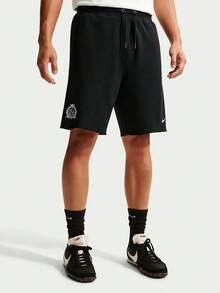 Nike Men's Casual Versatile Letter Print Drawstring Waist Sports Shorts - Black - View 3