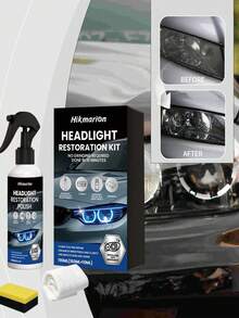 Hikmarion Headlight Restoration Polishing Kit, Removes Yellowing And Oxidation From Headlight Covers, Polishes To Clear, Protects In One Step, Restores Headlight Brightness - Liquid - View 7