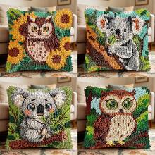 Juego de ganchillos de crochet, kit de material hecho a mano DIY para adultos y principiantes, búho y perezoso, el juego incluye tela impresa con malla, hilo de colores, ganchillo de crochet dedicado, el producto terminado puede decorar el sofá, el dormitorio, la sala de estar, el patio, la oficina, crear ambiente - C-Traje multicolor - Ver 13