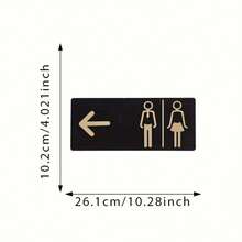 1件裝壓克力浴室廁所方向指示牌掛飾，壓克力牆面標誌，適用於廁所提醒 - A - 查看 4