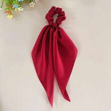 2 Pieces Solid Color Paisley Ribbon Hair Tie Headwear Hair Accessories - Red - View 4