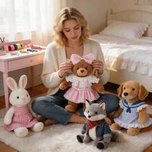 CuteKawaii Plush Doll Clothes Single Piece, Teddy Bear Rabbit Plush Doll Set, Lace Ruffle Skirt Doll Clothing Accessories, Plush Doll Doll Dress-Up Outfit, Suitable For Bear Doll, Rabbit Doll, Plush Rabbit - Multi-color - Doll Clothes - View 9