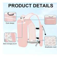 Rompi Lari Botol Air Unisex 500ML, Rompi Hidrasi Ringan dan Nyaman, Cocok untuk Lari Lintas Alam, Bersepeda, Mendaki, dan Lari Maraton. - Ransel pink + 500ml - View 6
