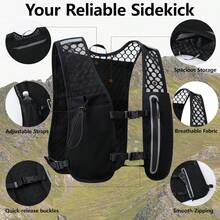 Picnic Backpack, Running Hydration Vest Backpack Lightweight Breathable Marathon Vest Pack With Phone Holder,Trail Running Backpack For Hiking Cycling Jogging Racing Men Women - Black - View 6