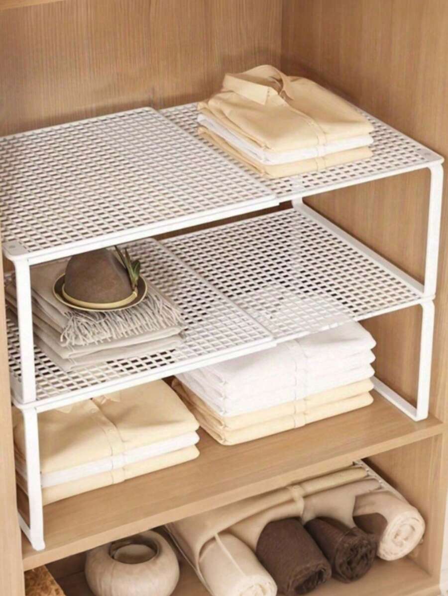 Expandable Closet Organizer Rack - Space-Saving Vertical Storage Rack, Adjustable Height, Suitable For Clothes, Shoes And Cabinets - Easy Installation, Used For Closet Organization, Home Storage, Minimalist Design, Sturdy Structure, Home Storage,Bedroom Room Decor,Back To School - Multicolor - View 1