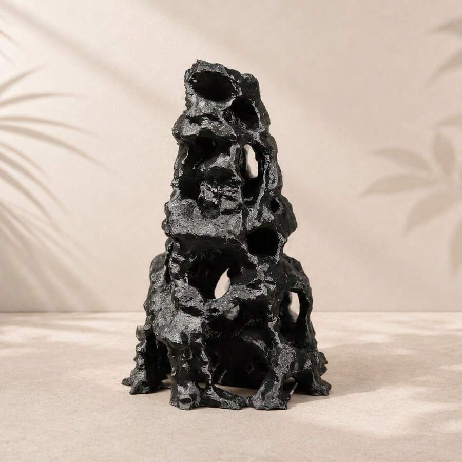 Volcanic Rock Tower Reptile Decor, Terrarium Landscape Ornament, Climbing & Hiding Habitat For Geckos, Lizards, Snakes, Frogs & Spiders - View 1
