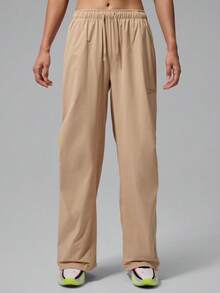 Jordan Women's Casual Versatile Drawstring Waist Pocket Sport Long Pants For Daily Wear - Brown - View 1