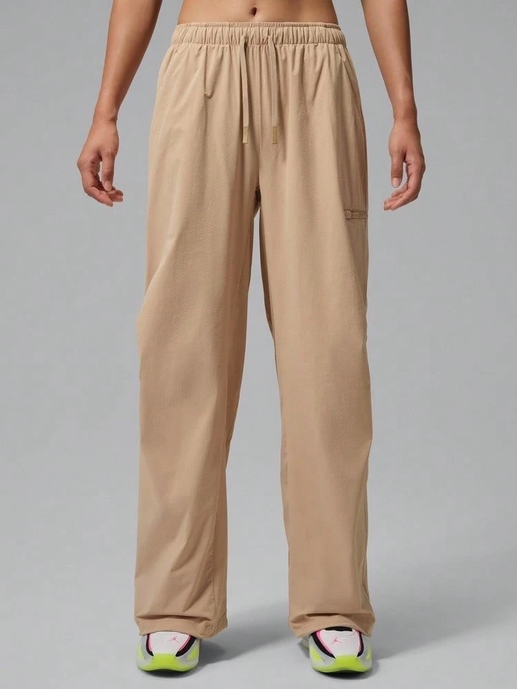 Jordan Women's Casual Versatile Drawstring Waist Pocket Sport Long Pants For Daily Wear - Brown - View 1