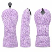 1pc Purple Plush Leopard Print Golf Club Head Cover, Suitable For Driver, Fairway Wood And Hybrid Clubs, Unisex Design, Durable And Stylish Golf Club Protection Cover - Multicolor - View 8