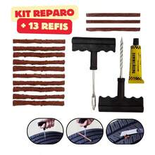 Kit Reparo Pneu Sem Camara Carro E Moto Refil Selante Remendo Macarrão - A - Visão 1