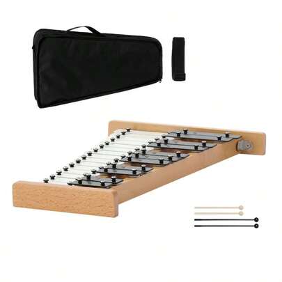 Glockenspiel Xylophone, 27 Notes, Professional Xylophone Percussion Instrument, With Metal Keys, Includes 4 Mallets, Carrying Bag, Beginner Musical Instrument Adults And Kids Music Teaching