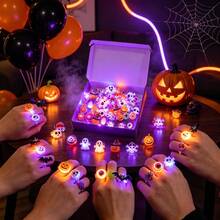 50 Buah Cincin LED Bercahaya Gaya Acak untuk Halloween, Cincin Jari Berkedip untuk Souvenir Pesta atau Hadiah Trick or Treat - Cincin Halloween - View 3