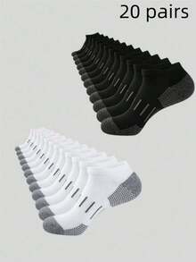 5/10/20 Pairs Sweat-Absorbing Socks And Sports Socks - Multicolor - View 7