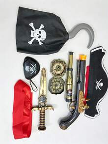 1件萬聖節海盜帽，加勒比海盜服裝道具，成人帽子附紅色繩索，Captain Morgan帽 - 套裝 - 查看 14