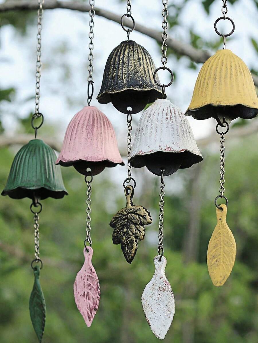 Haus Hana Japanese-Style Leaf Wind Chime For Indoor Or Outdoor Décor, Patios, Balconies, And Gifts. - Multicolor - View 1
