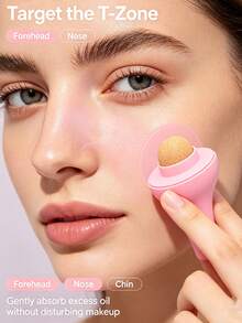 Volcanic Stone Facial Oil Absorbing Roller, Face Oil Removal Roller, Single Pack Pink - Multicolor - View 5