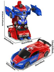 1pc Dual-Mode Transforming RC Car Toy, One-Touch Automatic Switch Between Racing Car And Robot Form, Suitable For 4-7 Year Old Boys, 3, 4, 5, 6, 7...12 Year Old Kids Boys And Girls, Perfect Gift For Christmas, Halloween, Thanksgiving, Easter, 2.4GHz Remote Control Car, Fast 360° Rotation - Multicolor - View 4