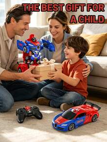 1pc Dual-Mode Transforming RC Car Toy, One-Touch Automatic Switch Between Racing Car And Robot Form, Suitable For 4-7 Year Old Boys, 3, 4, 5, 6, 7...12 Year Old Kids Boys And Girls, Perfect Gift For Christmas, Halloween, Thanksgiving, Easter, 2.4GHz Remote Control Car, Fast 360° Rotation - Multicolor - View 7