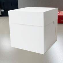 1‑Pack / 2‑Pack Square Fold‑Able Paper Boxes, Clear Window Empty Gift Storage Containers, Blank Cardboard Party Favor Boxes For Baby Shower, Holiday Celebration, Small Ornament And Hand‑Made Gifts - View 3