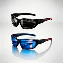Unisex Multi-Color Set Outdoor Multi-Function Sports Glasses, Full Wrap-Around Colorful Coated Lenses With Anti-Slip Temples, Suitable For Cycling, Driving, Hiking, Camping, Travel And Daily Wear - Black Frame - View 5