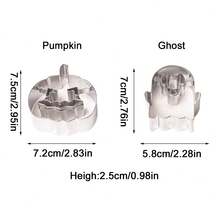 Halloween Cookie Cutter Set, 2pcs Stainless Steel Cookie Cutters - Pumpkin, Ghost, Suitable For Halloween Party Decoration - View 2