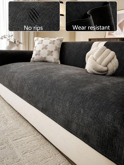 1 buah Sarung Bantal Sofa Chenille Serbaguna, Sarung Kursi Sofa Minimalis Modern Anti Selip, Tahan Debu, Tahan Kotoran, Dapat Dicuci dengan Mesin, Dapat Dicuci dengan Tangan, Kain Sarung Sofa, Abu-abu Gelap, Segar, Modis, Lembut, Tidak Pudar, Tidak Rontok, Dekorasi Kamar Tidur, Sarung Pelindung Ramah Hewan Peliharaan, Sarung Sofa Sudut yang Dapat Diatur, Cocok untuk Kamar Tidur, Kantor, Ruang Tamu, Sofa Bentuk L dan Sofa 1234 Dudukan