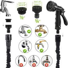 200FT/175FT/150FT/125FT Retractable Garden Hose, Durable Waterproof Hose, Magic Garden Water Pipe With Triple Telescopic Function, Equipped With Spray Gun And Seven Function Adjustment Devices - Black - View 6