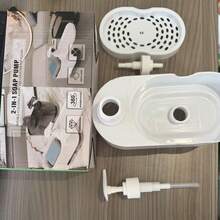 1件多功能洗碗精分裝瓶套組附海綿置物架，廚房浴室用皂液器，塑膠材質，免電池式，完美壓頭，防漏設計，理想節日禮物 - 多色 - 查看 3
