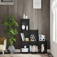 Portable Modular Storage Unit – 9-Tier Cube Closet With Doors, Stackable Plastic Wardrobe Organizer For Clothes, Shoes & Accessories, Space-Saving Under-Stairs Or Bedroom Storage Solution, Black Design - Black Nine Layers Two Columns - View 6