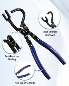 WORKPRO Exhaust Hanger Removal Tool, Heavy-Duty Exhaust Hanger Pliers | Non-Slip Grip, For Rubber Exhaust Hangers Muffler Hanger, Compatible With - ColorA - View 3