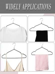 Gantungan Baju Dewasa Berlapis Anti Selip, Gantungan Baju Mewah Ringan untuk Lemari Pakaian Rumah, Cocok untuk Kemeja dan Celana, Musim Semi, Minimalis, Atasan Musim Panas, Gantungan Berlapis Anti Selip Warna Morandi, Penggunaan di Rumah - Hitam - View 6