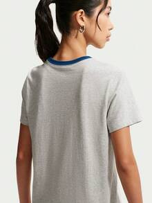 Nike Women's AS W NSW CLUB SS GFX TEE Short Sleeve Knit Collarless T-Shirt TIW1195-050 - Grey - View 4
