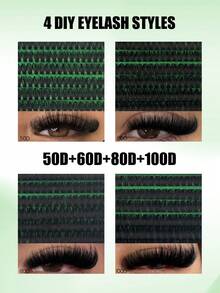 640/384 Clusters False Eyelashes, Large Capacity False Eyelash Set (Book-Style Storage), 10-16mm Mixed Length, Suitable For Beginners Home DIY Extension, Single Cluster False Eyelashes, Suitable For Daily Commute, Date And Music Festival, Enlarging Eyes Effect - DD - View 7