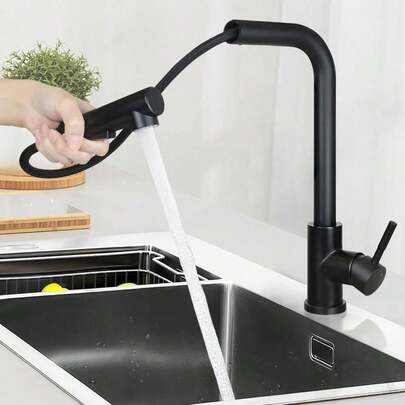G3/8 Edelstahl Ausziehbare Armatur, 360° drehbar, 2 Wasserfunktionen, Bohrung 35-38mm, für Küche Bad Waschbecken, tolles Geschenk für Hausbesitzer