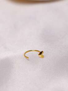 1pc Sterling Silver Nose Ring Hoop Heart Shape Cartilage Helix Ear Piercing Nez Jewelry - Gold - View 5