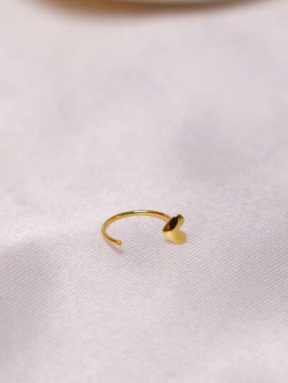 1pc Sterling Silver Nose Ring Hoop Heart Shape Cartilage Helix Ear Piercing Nez Jewelry