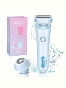 女性電動除毛器 2合1，適用於腿部、手臂、臉部與私密處，無線比基尼修剪器，可拆卸式刀頭，無痛，乾濕兩用，便攜電池式電動除毛器，女性除毛裝置與眉毛修剪器－迷你臉部與身體除毛器，便攜式理髮器，電動拔毛器，眉毛修型工具，女性迷你臉部除毛器 - 彩色 - 查看 12