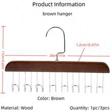 3pcs Multifunctional Wooden Hanger, 8 Hooks, 360° Rotation, Space Saving, Can Hang Bras, Shirts, Underwear, Vests, Hats, Ties, Straps And Other Clothing. Seamless Hanger, Suitable For Back To School, Study Supplies, Also A Perfect Gift For Birthday, Anniversary, Valentine's Day, Christmas, Halloween, Teacher's Day, Graduation Ceremony, Back To School, Thanksgiving And Other Occasions. - Multicolor - View 15