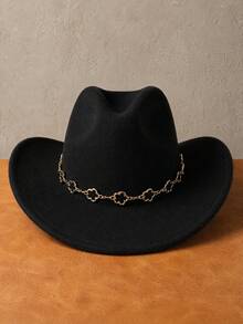 1 pieza Cadena de sombrero con flor hueca, cadena decorativa de metal elegante y linda, accesorio de moda para sombrero, adecuado para festivales, fiestas, bodas y uso diario - Flor de ciruelo - Ver 1